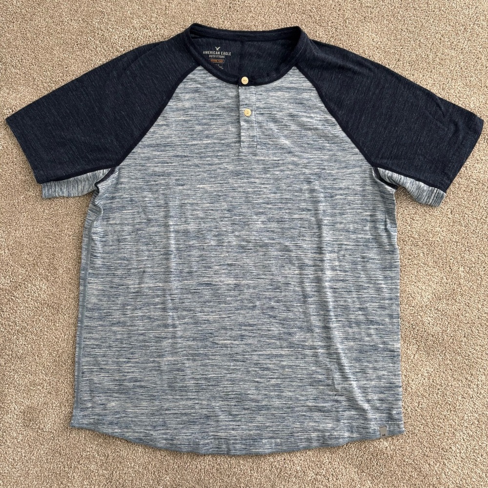 Heather Blue American Eagle Active Flex T-Shirt Size Large